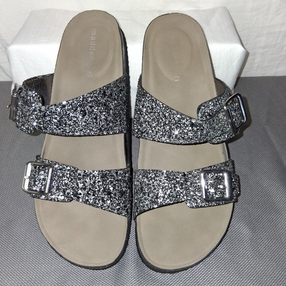 Madden Girl Women's Glitter Sandals - Silver Size 9.5 - Picture 8 of 16